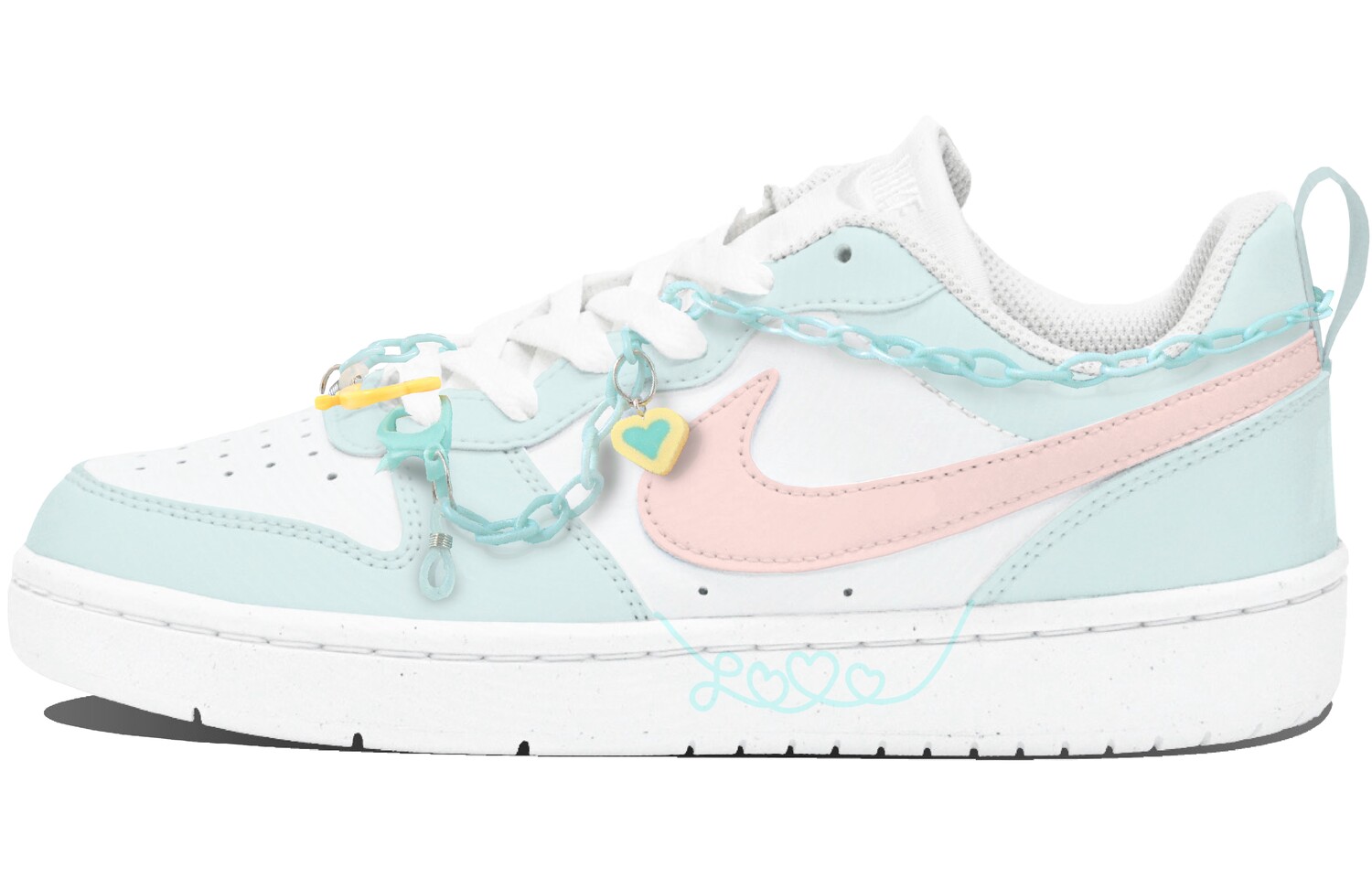 

Кроссовки Nike Court Borough Skateboarding Shoes Women's Low-top Blue/pink/white, голубой, Синий, Кроссовки Nike Court Borough Skateboarding Shoes Women's Low-top Blue/pink/white, голубой