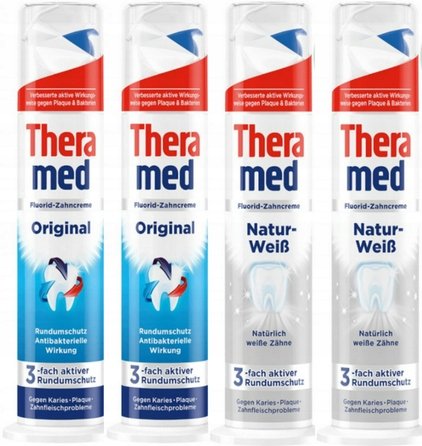 

2x Theramed Original Paste 100 мл + 2x Theramed Natur Weiss Paste 100 мл Hauspik