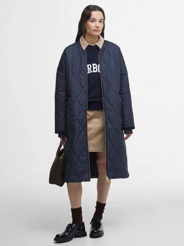 

Стеганая куртка- бомбер рея Barbour, цвет Sky Tartan/Dk Navy