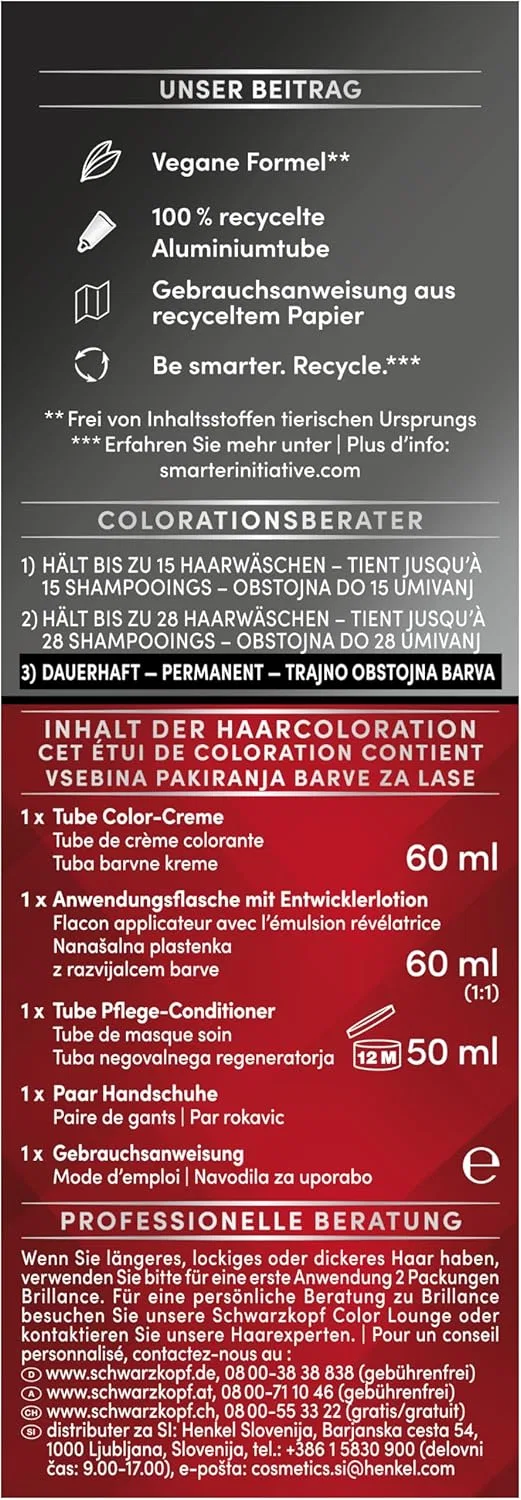 Стойкая крем-краска для волос «Brillance 864 Rehbraun» от Schwarzkopf Brillance — фото 4
