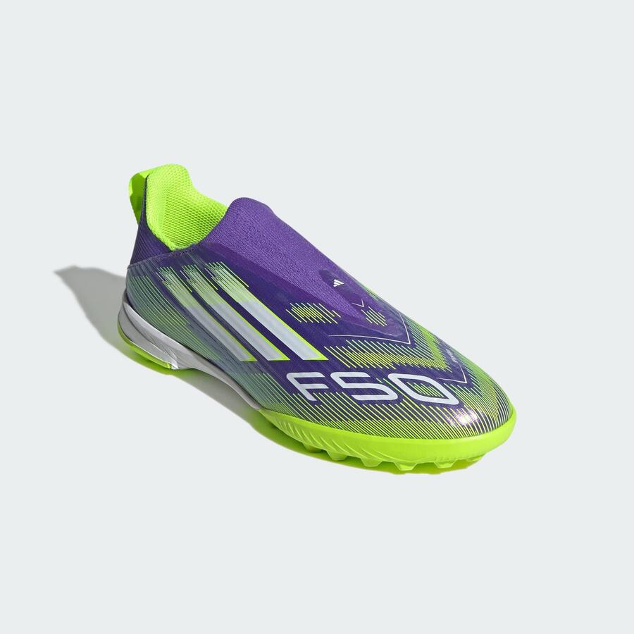 ADIDAS Футбольные бутсы F50 League без шнурков, твердые/универсальные, детские — фото 4