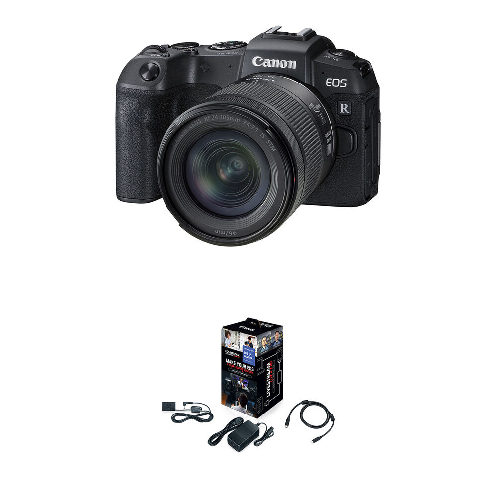 

Беззеркальная камера Canon EOS RP Mirrorless Camera with 24-105mm Lens and Webcam