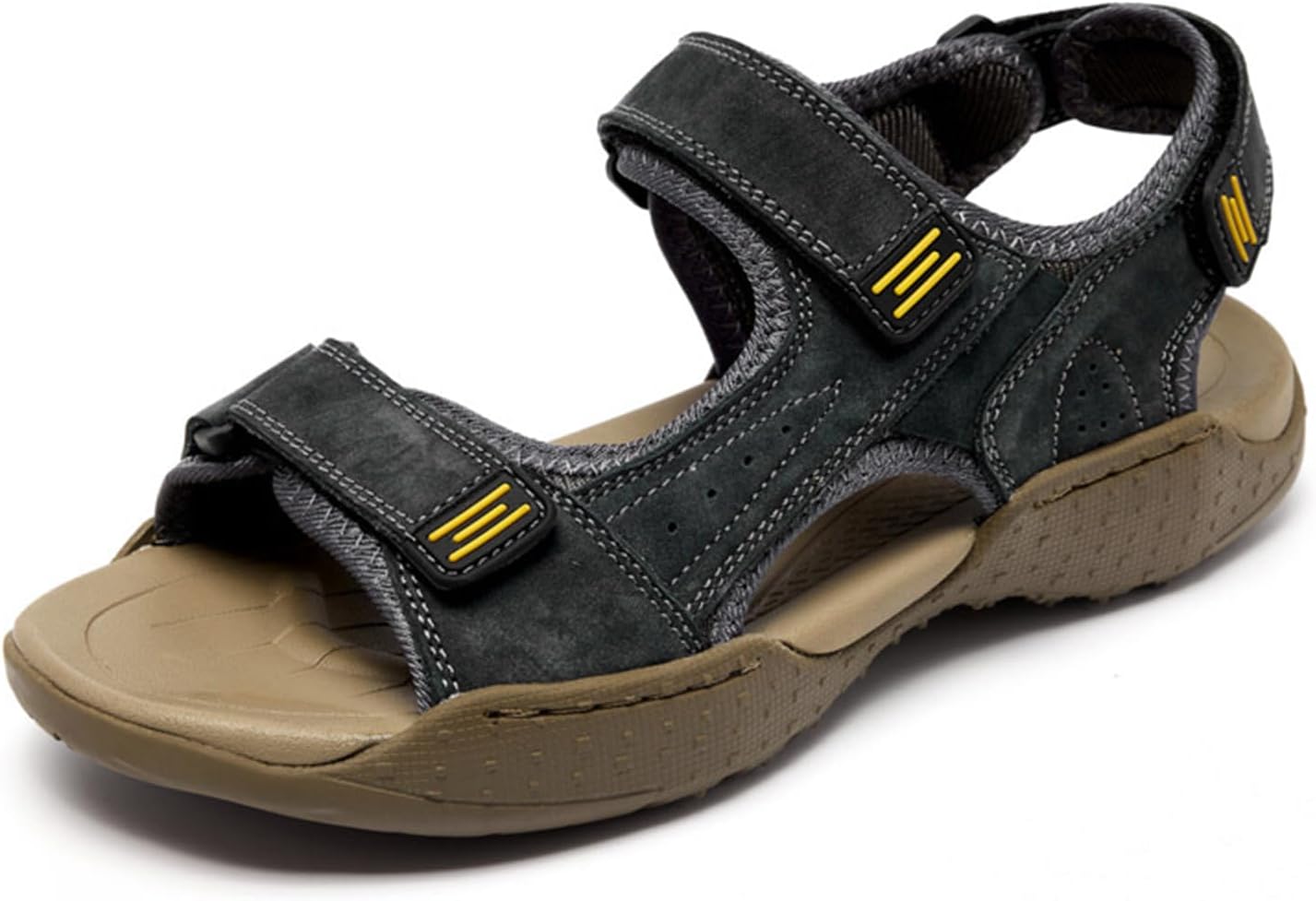 

Мужские походные сандалии с открытым носком, спортивные кожаные сандалии, легкие, противоскользящие, для трекинга, прогулок и водные повседневные тапки Abborora, темно-серый