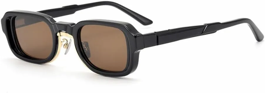 

Солнцезащитные очки в ретро-стиле, маленькая квадратная оправа, для мужчин и женщин, с защитой от УФ-излучения, для вождения. Модель 2027 года MTZJH, Black-tea