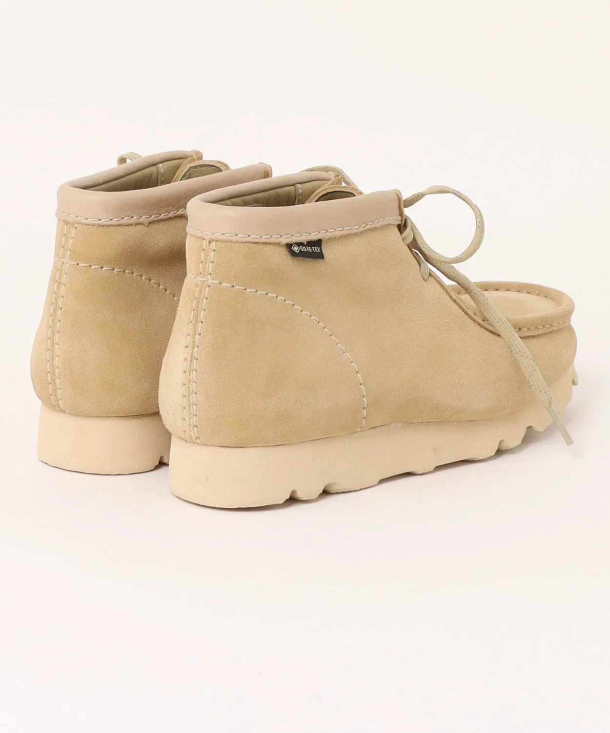 Ботинки Wallabee с мембраной Gore-Tex, Clarks, на шнуровке, бежевые — фото 2