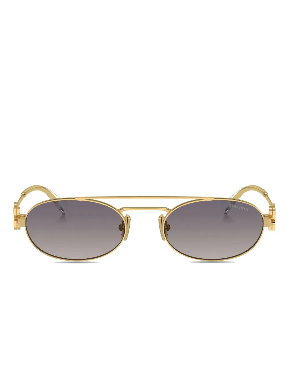 

Солнцезащитные очки в овальной оправе Miu Miu Eyewear, золотой
