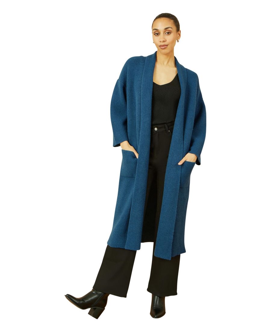 

Женский вязаный кардиган макси Yumi, Teal