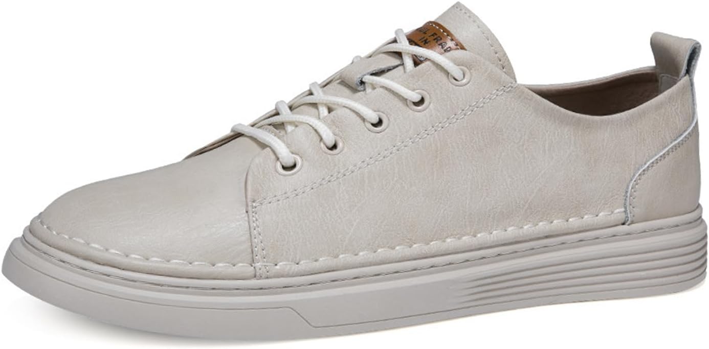 

Мужские кожаные невидимые туфли для увеличения роста, комфортные повседневные нескользящие туфли с мягкой подошвой, обувь-лифтер, классические кроссовки и оксфорды Angrymonkey, бежевый