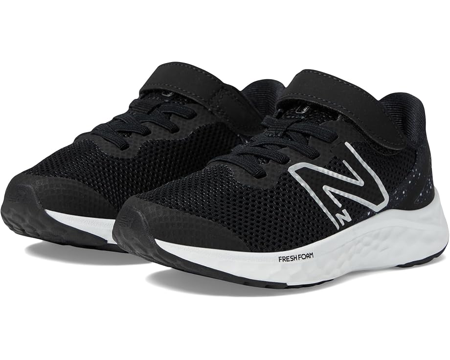 

Кроссовки New Balance Kids Fresh Foam Arishi v4 Bungee Lace with Hook-and-Loop Top Strap, черный/белый
