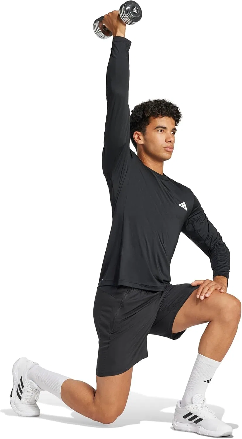 Футболка Adidas Men's Train Essentials Stretch Long Sleeve Base, черный — фото 2