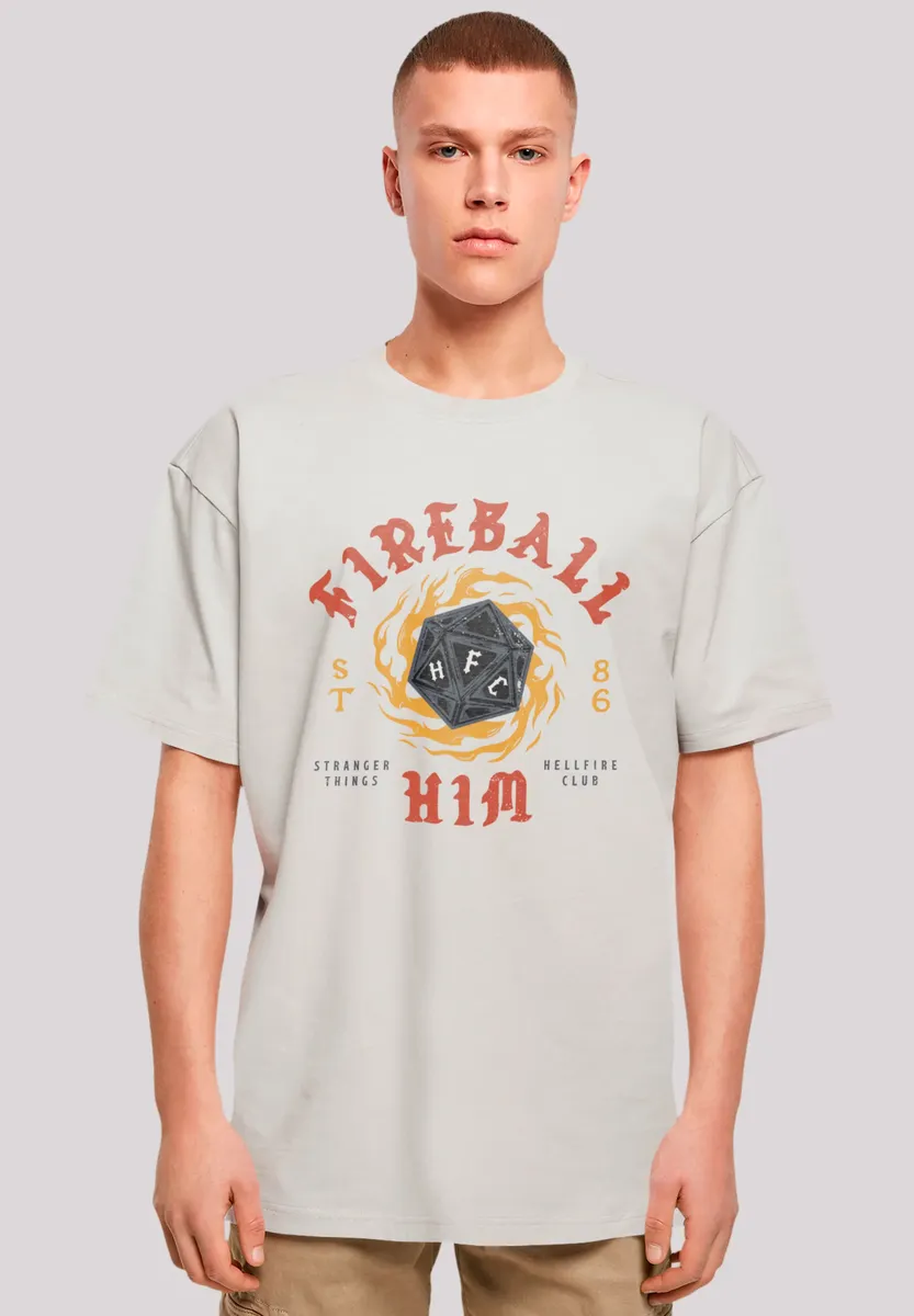 

F4NT4STIC Футболка "Stranger Things Fireball Dice 86", премиум качество, цвет Lightasphalt