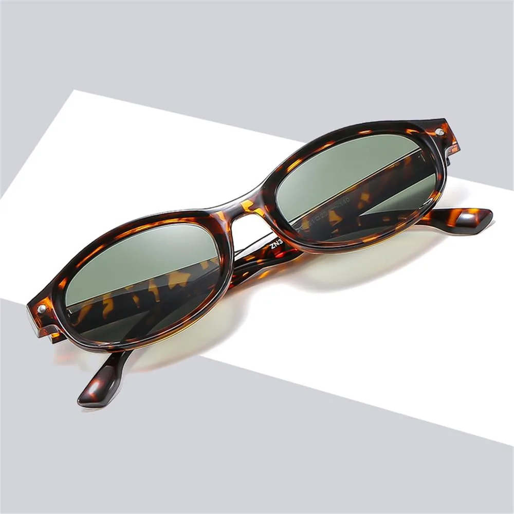 

Солнцезащитные очки UV400 с заклепками, овальная оправа, маленькая, для женщин и мужчин, для бега и занятий спортом на открытом воздухе UYPTK, Jelly Green