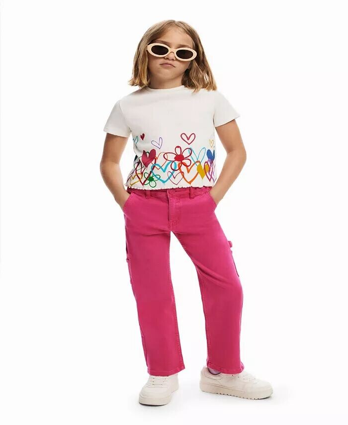 

Футболка с иллюстрациями Girls' Heart Desigual, белый