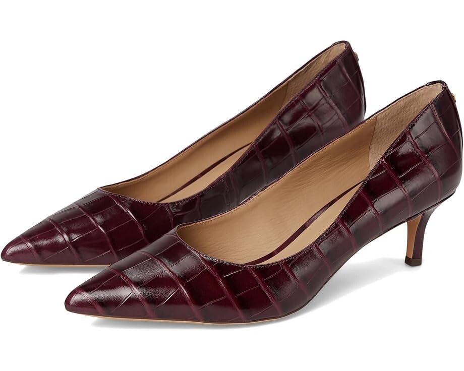 

Туфли Lauren Ralph Lauren Adrienne Crocodile-Embossed Leather Pumps, цвет Pinot Noir