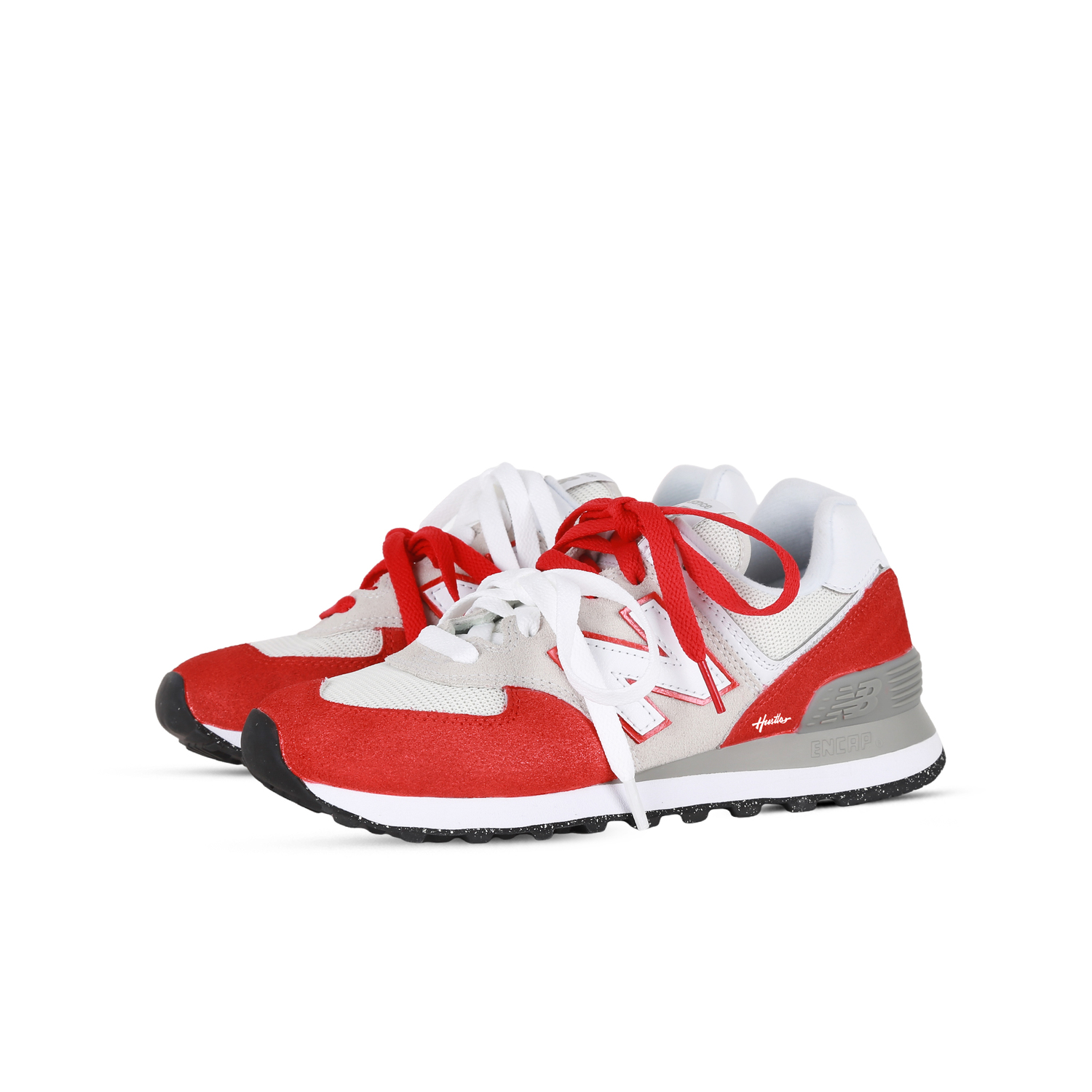 New Balance Нью Баланс 574 Амортизирующие Износостойкие Дышащие Низкие Городские Повседневные Беговые Кроссовки Унисекс Красный Белый, цвет Red White — фото 4