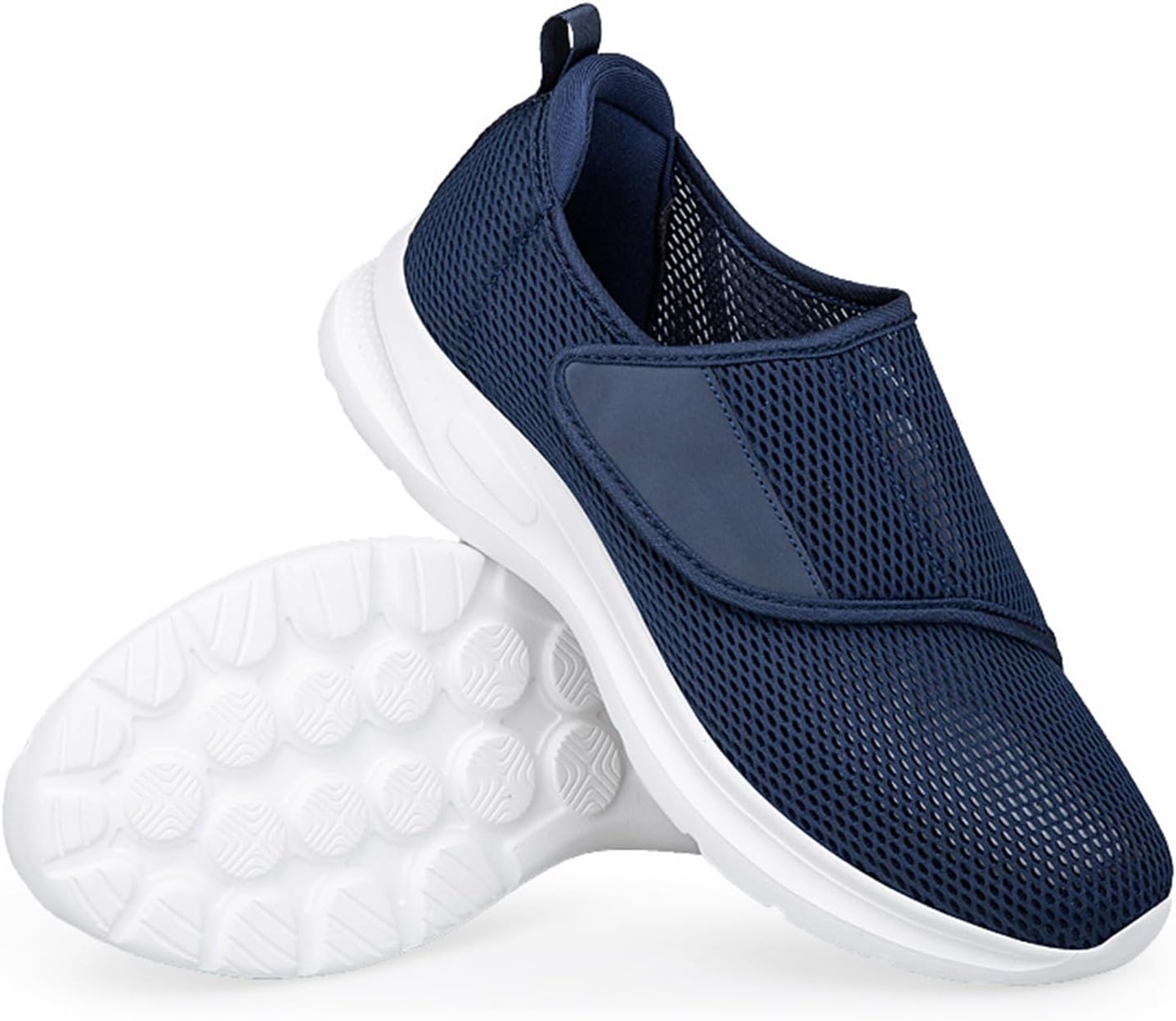 

Мужские сетчатые повседневные спортивные кроссовки для ходьбы с застежкой-липучкой, удобным округлым носком, мягкой подошвой, ультралегкие, дышащие, амортизирующие беговые кроссовки Glbdu, синий