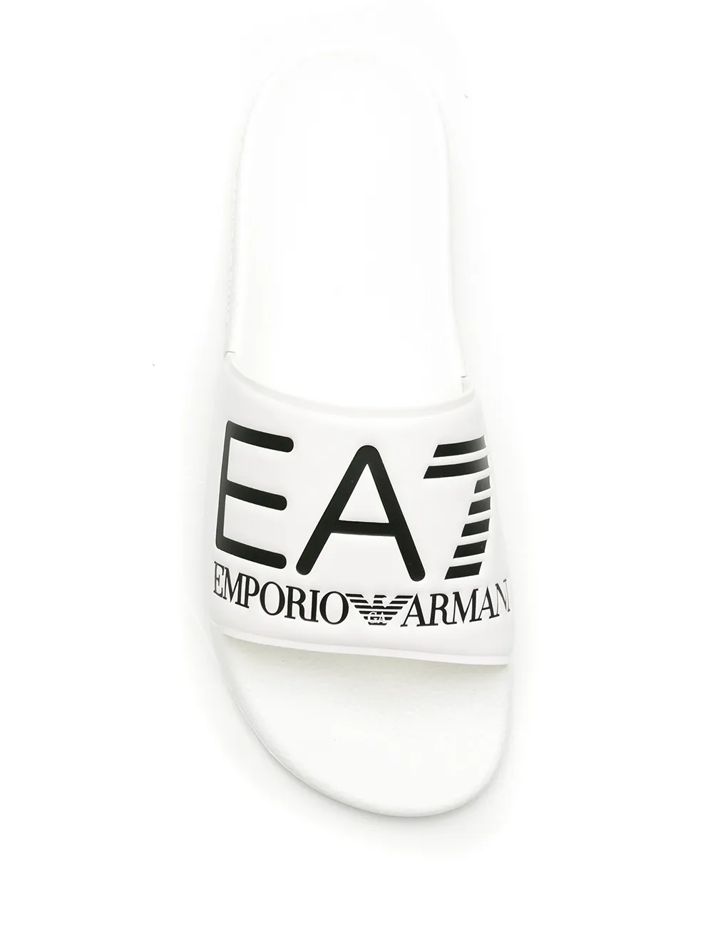 Шлепанцы из искусственной кожи с тисненым логотипом Ea7 Emporio Armani, белый — фото 4