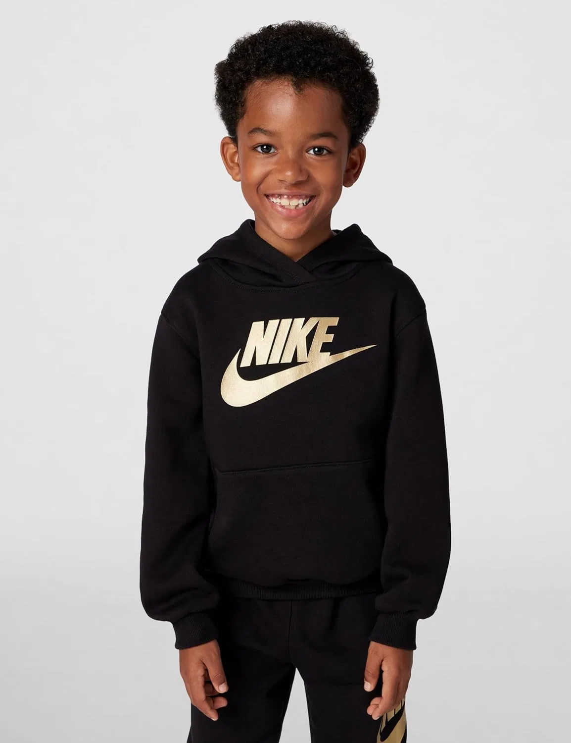 Спортивный костюм с логотипом Nike, 2 предмета, черный/золотой — фото 2