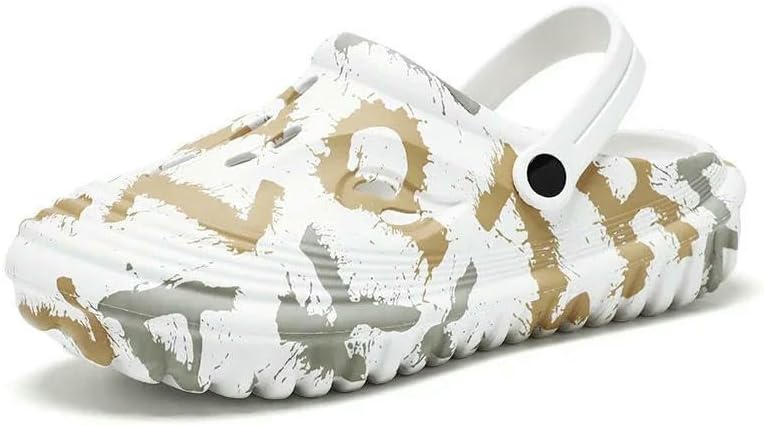 

Мужские тапочки, нескользящие с толстой подошвой, садовые сабо, пляжная обувь, обувь для бродьбы по воде Dmmwcx, белый