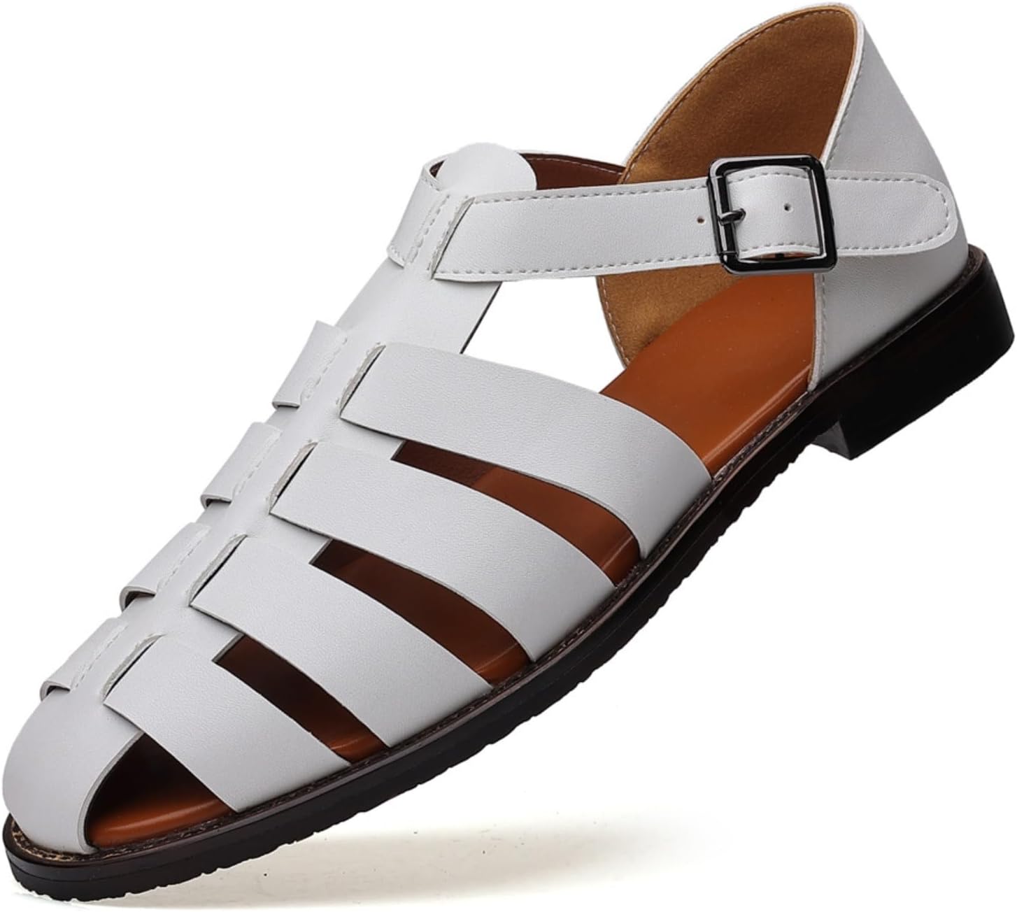 

Мужские летние дышащие плетеные пляжные сандалии с открытой подошвой Vannida, белый