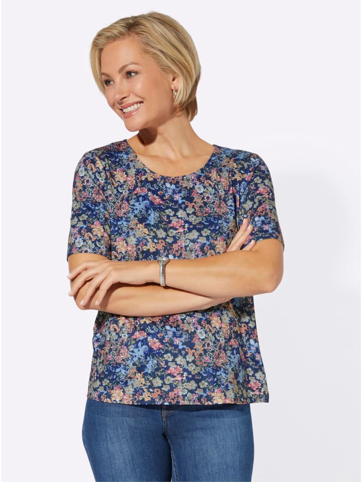 

Футболка с принтом темно-синего и фуксиевого цветов WITT WEIDEN, Синий, Футболка с принтом темно-синего и фуксиевого цветов WITT WEIDEN