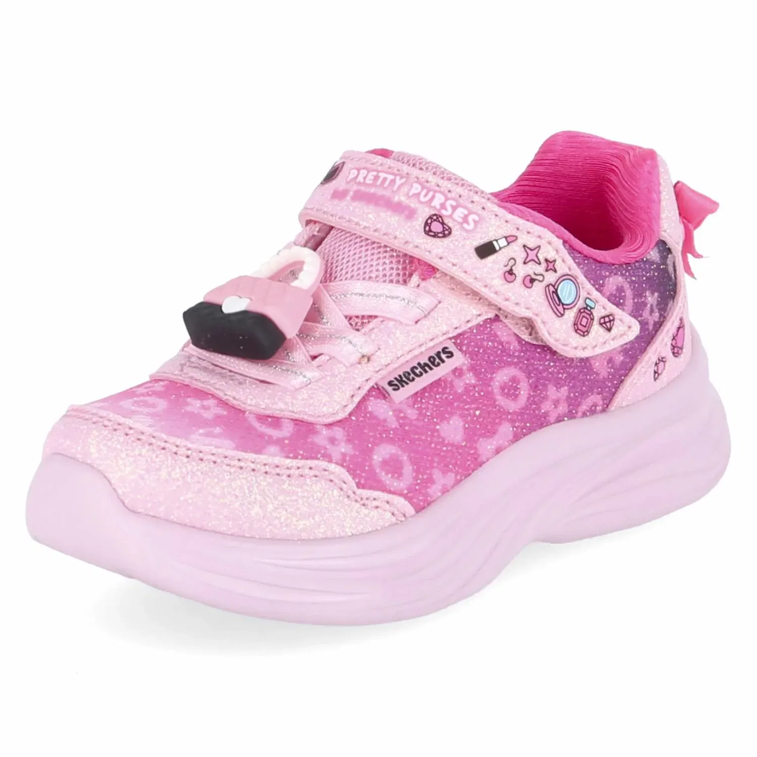 Сникерсы с блестками Skechers, розовый — фото 2