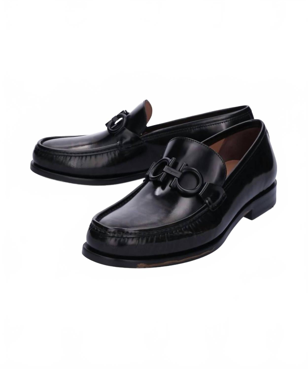 Мужские кожаные туфли черного цвета Salvatore Ferragamo, черный — фото 2