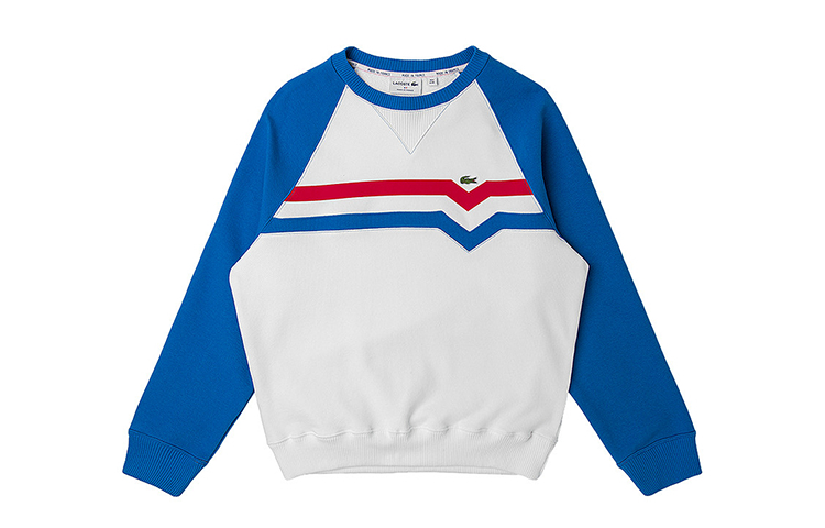 

LACOSTE Толстовка мужская белая синяя красная