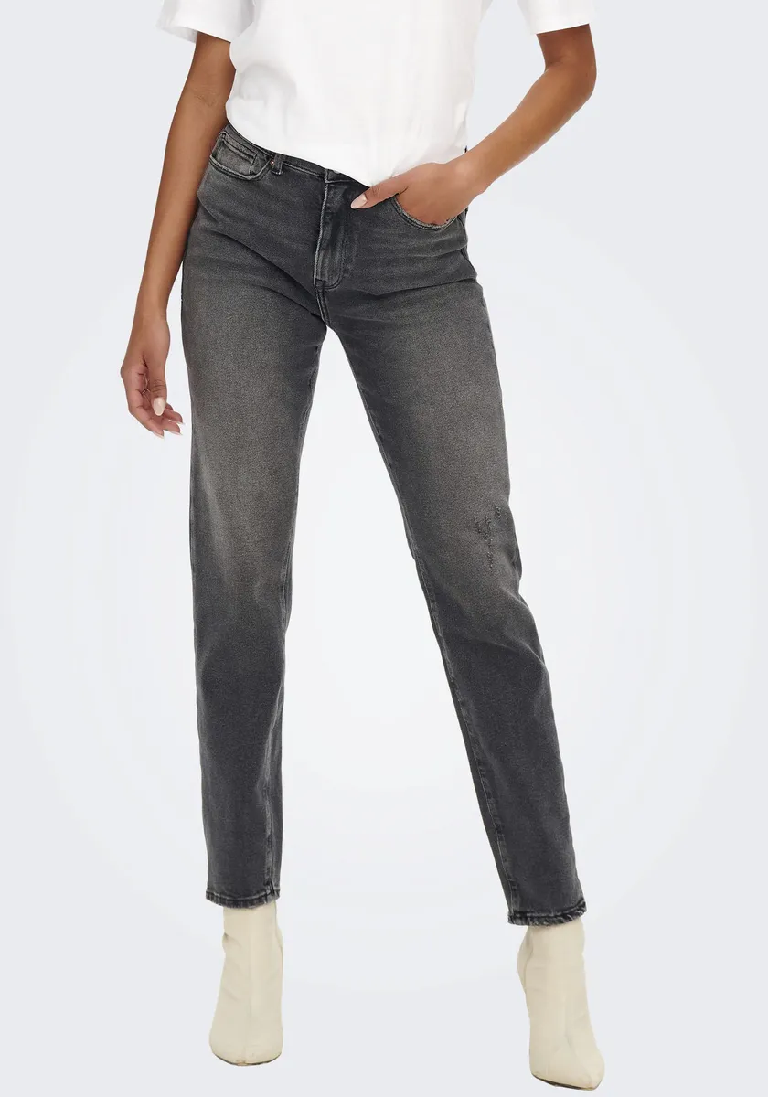 

Only прямые джинсы "ONLEMILY STRETCH HW ST ANK CRO614", серый