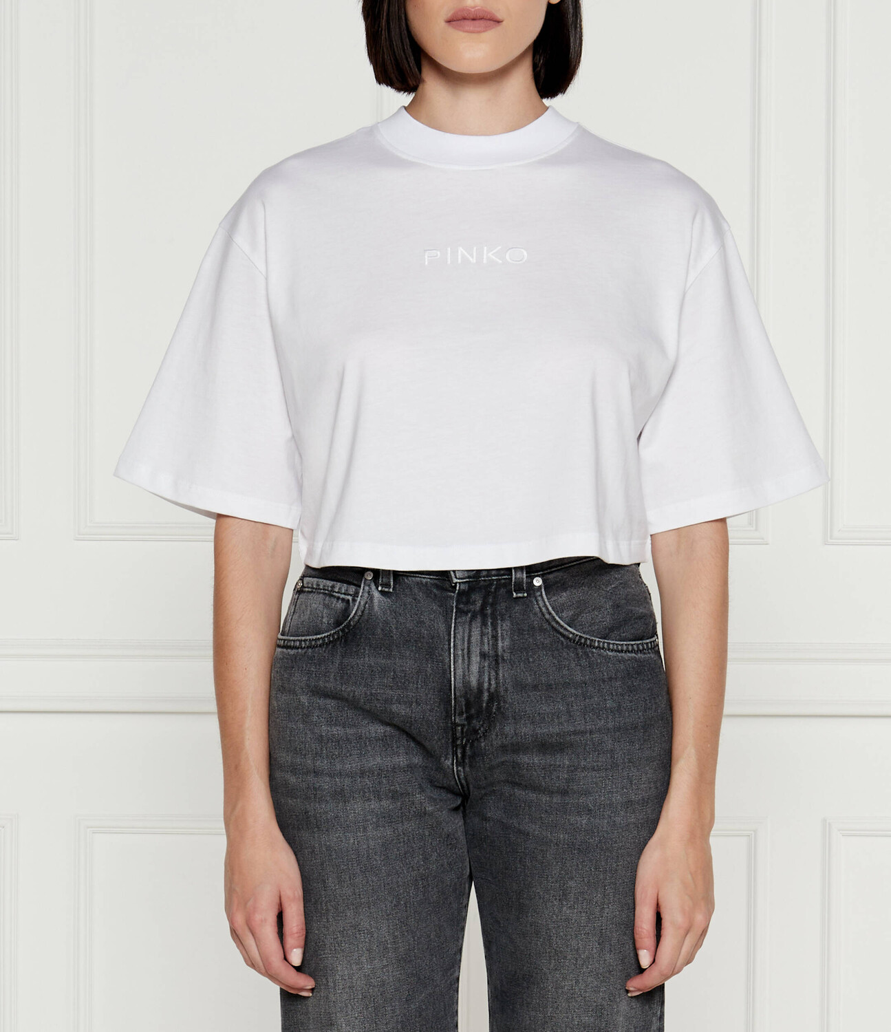 

Футболка Pinko Cropped Fit, белый