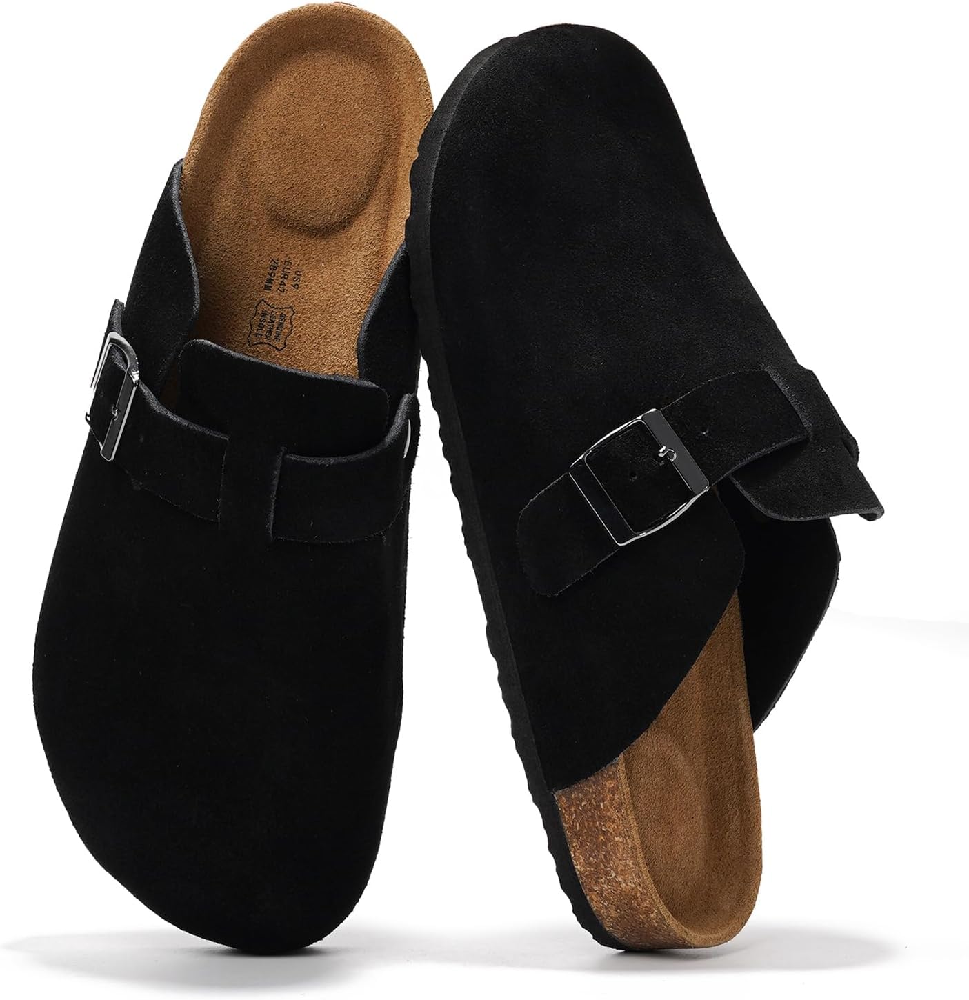 

Мужские сабо Project Cloud - 100 натуральная кожа полного слоя, сабо с мемори-пеной для мужчин, поддержка свода стопы, пробковая стелька, противоскользящая подошва (Brooklyn), черный