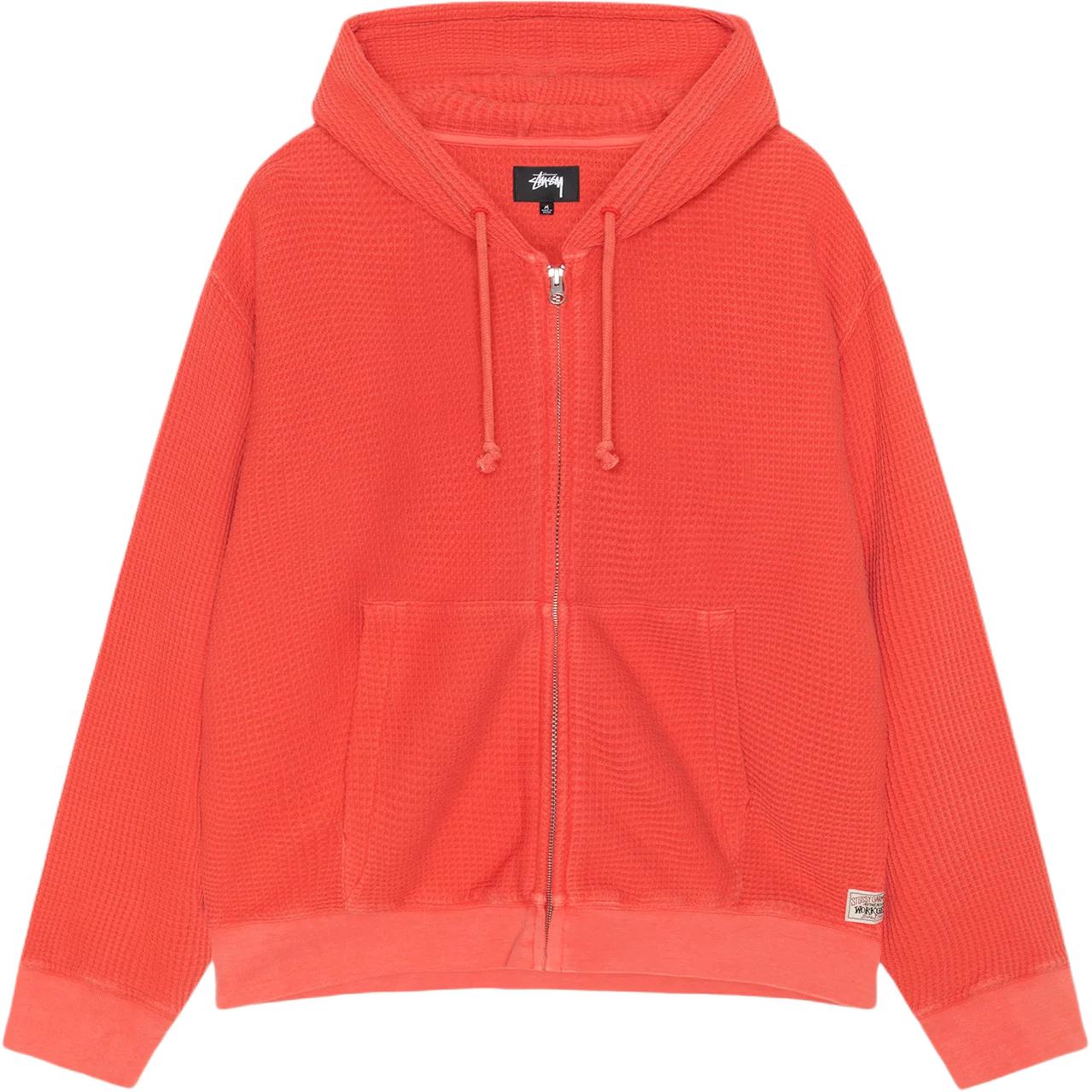 

Двухслойная вафельная худи с молнией Stussy, красный