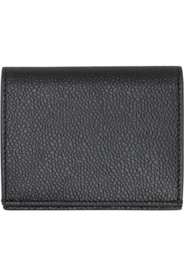 

Двойной держатель для карт с зернистой текстурой Thom Browne, черный