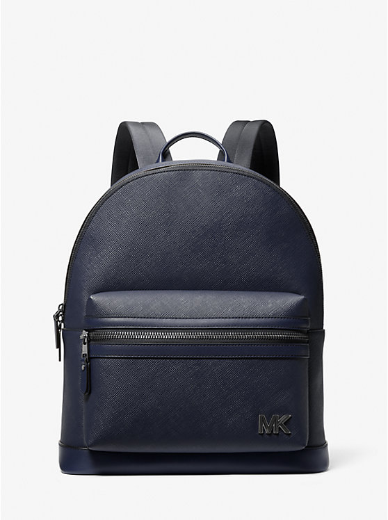 

Рюкзак Edison из устойчивой к царапинам кожи с перекрестной текстурой Michael Kors, синий