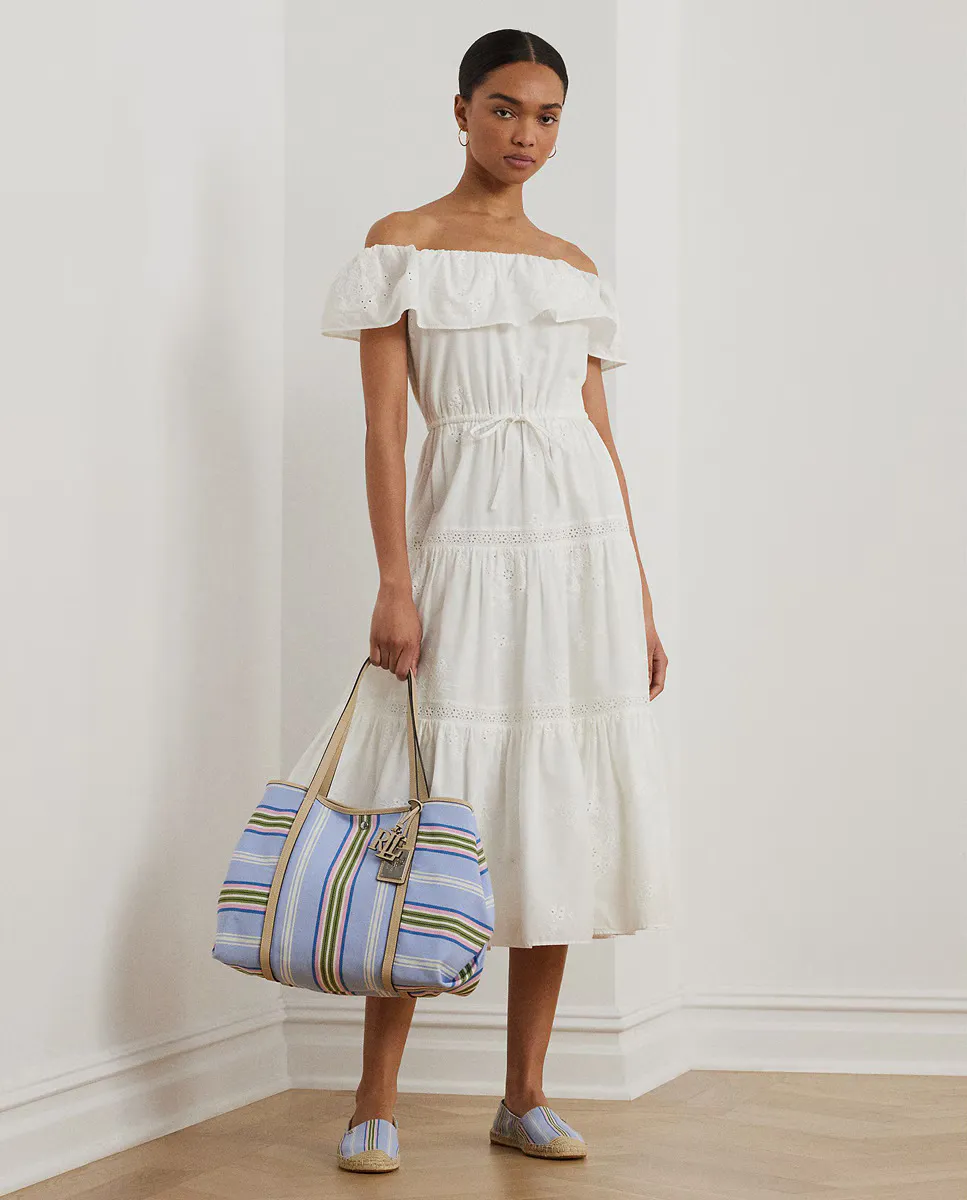 

Хлопковое миди-платье Lauren Ralph Lauren, белый