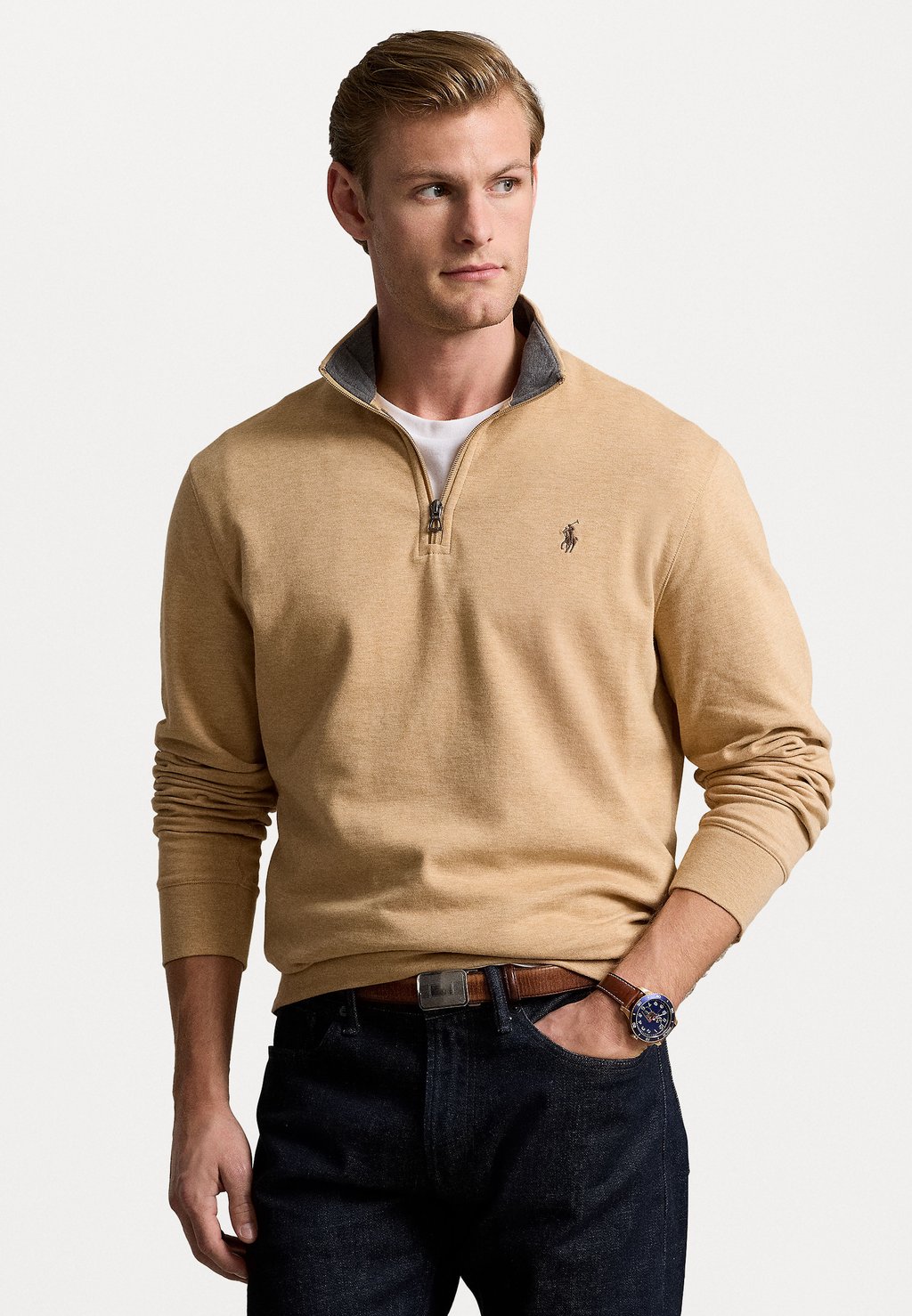 

Толстовка LUXURY JERSEY QUARTER ZIP PULLOVER Polo Ralph Lauren, коричневый