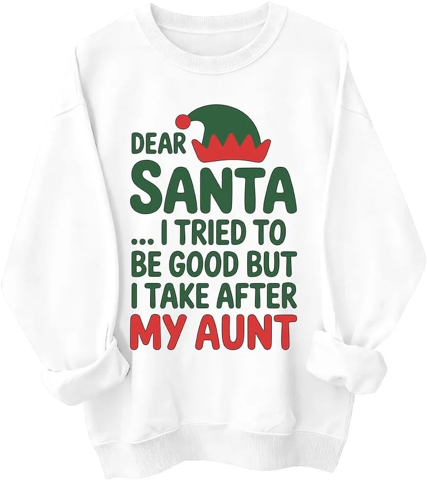 

Свитшот с капюшоном "Дорогой Санта, я старался быть хорошим, я пошел в тетю" woati