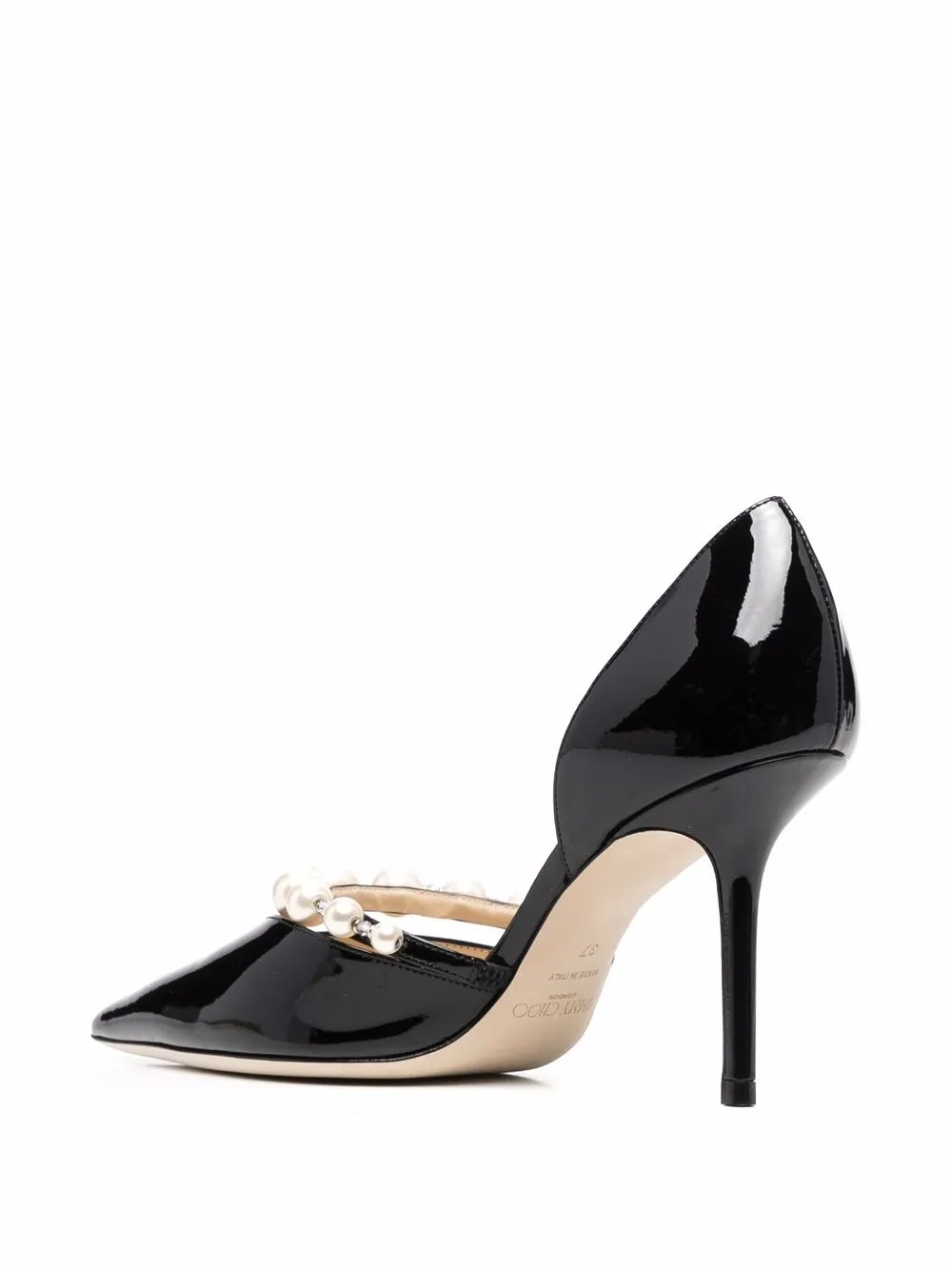 Туфли Aurelie 85 с искусственным жемчугом JIMMY CHOO, черный — фото 3