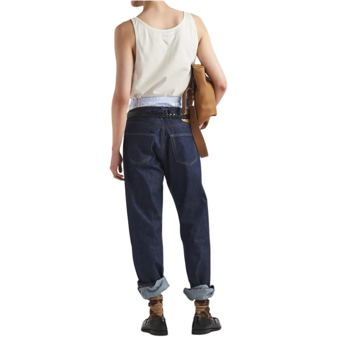 PRADA Джинсы Men's Navy Moderate Straight Fit — фото 4