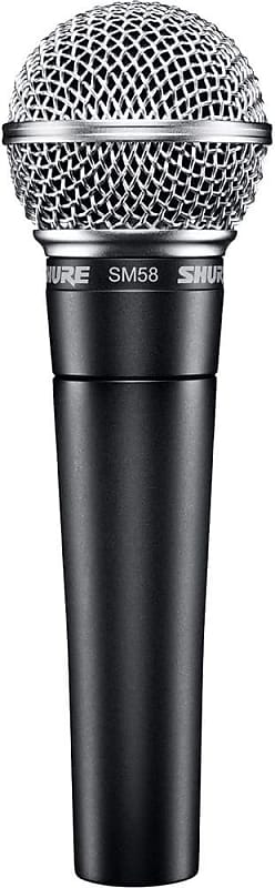 

Кардиоидный динамический вокальный микрофон Shure SM58-LC Cardioid Dynamic Vocal Microphone with Pneumatic Shock Mount, Spherical Mesh Grille with Built-in Pop Filter, A25D Mic Clip, Storage Bag, 3-pin XLR Connector