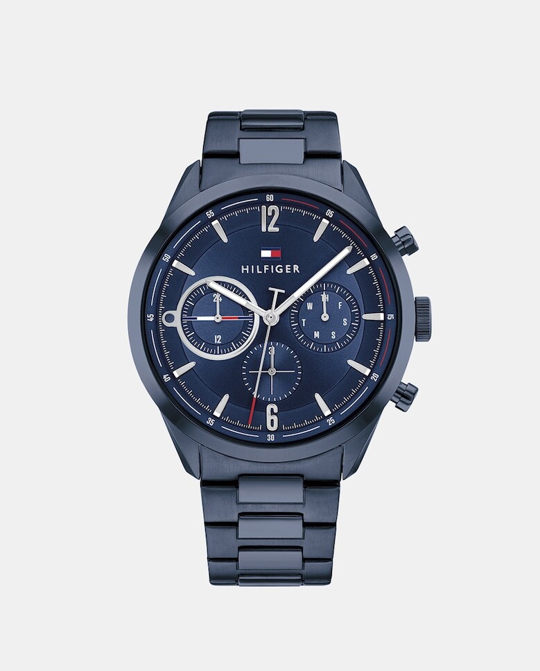

Мужские часы 1791945 многофункциональные синяя сталь Tommy Hilfiger, темно-синий