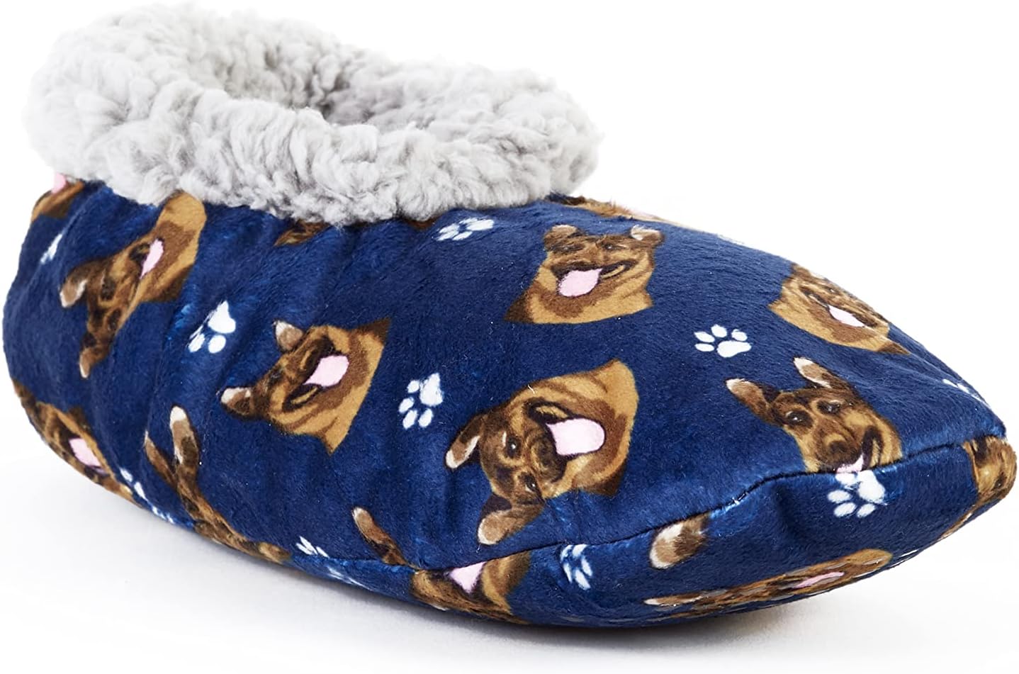 Тапочки Comfies - Уютные домашние тапочки с шерпой для женщин и мужчин - Домашняя обувь - Подарок любителям животных - Нескользящая подошва - Один размер подходит большинству - Унисекс, German Shepherd — фото 2
