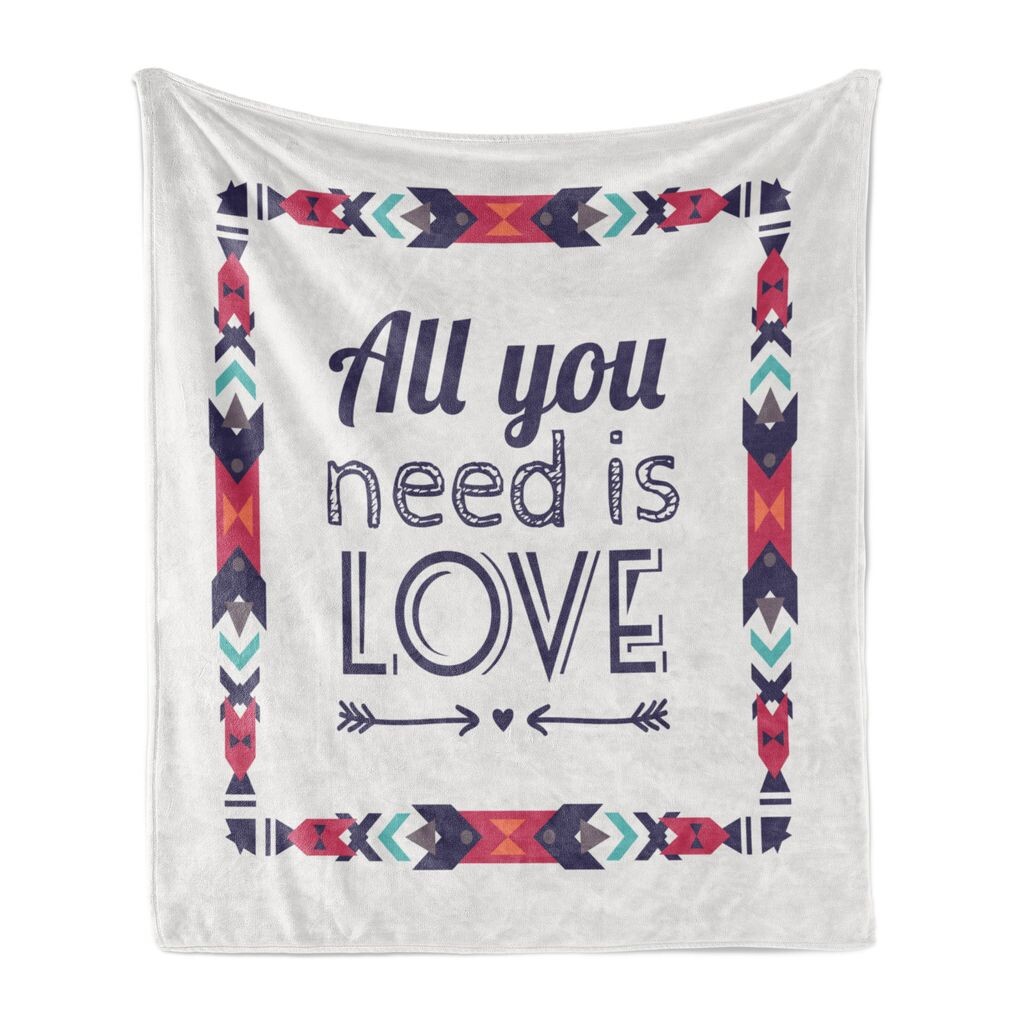 

Мягкое фланелевое флисовое одеяло ABAKUHAUS с надписью «All You Need Is Love», мотивационный типографский узор, 175 x 230 см, кокосовый рубин