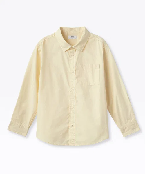 Детская рубашка MUSINSA STANDARD KIDS из хлопка, лимонного цвета — фото 2