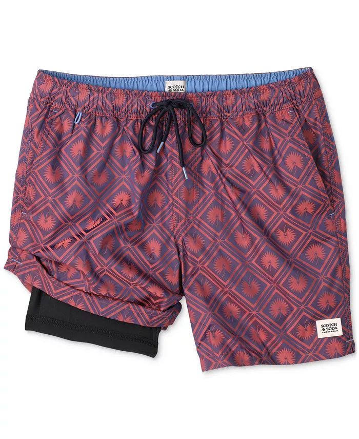 

Мужские плавки с ромбовидным узором SCOTCH & SODA, красный