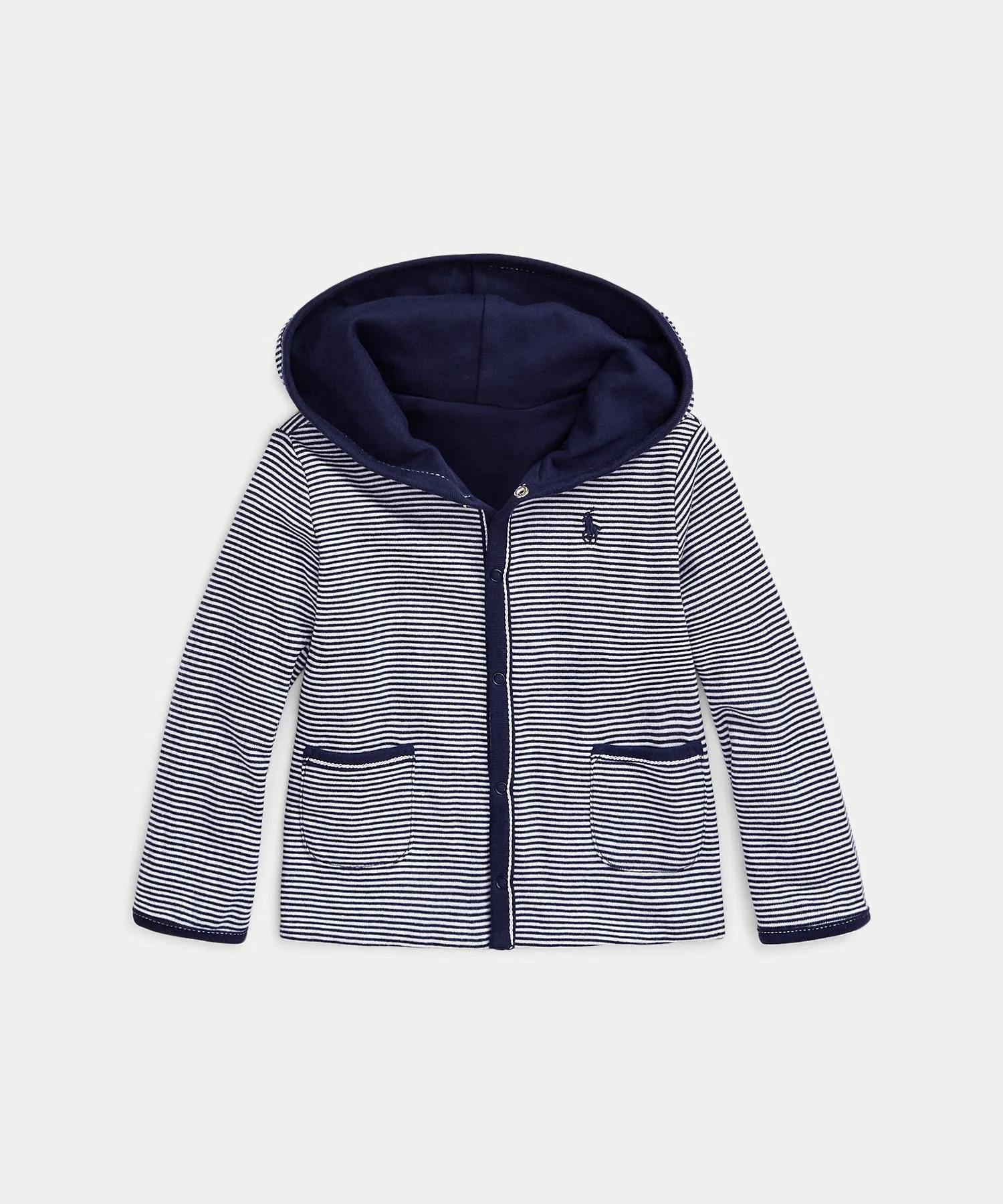 Детская двусторонняя хлопковая толстовка с капюшоном Polo Ralph Lauren, 410 Navy