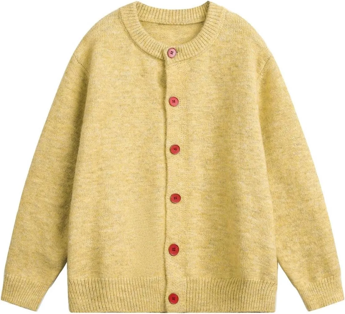 

Унисекс кардиган с воротником-экипаж и длинными рукавами