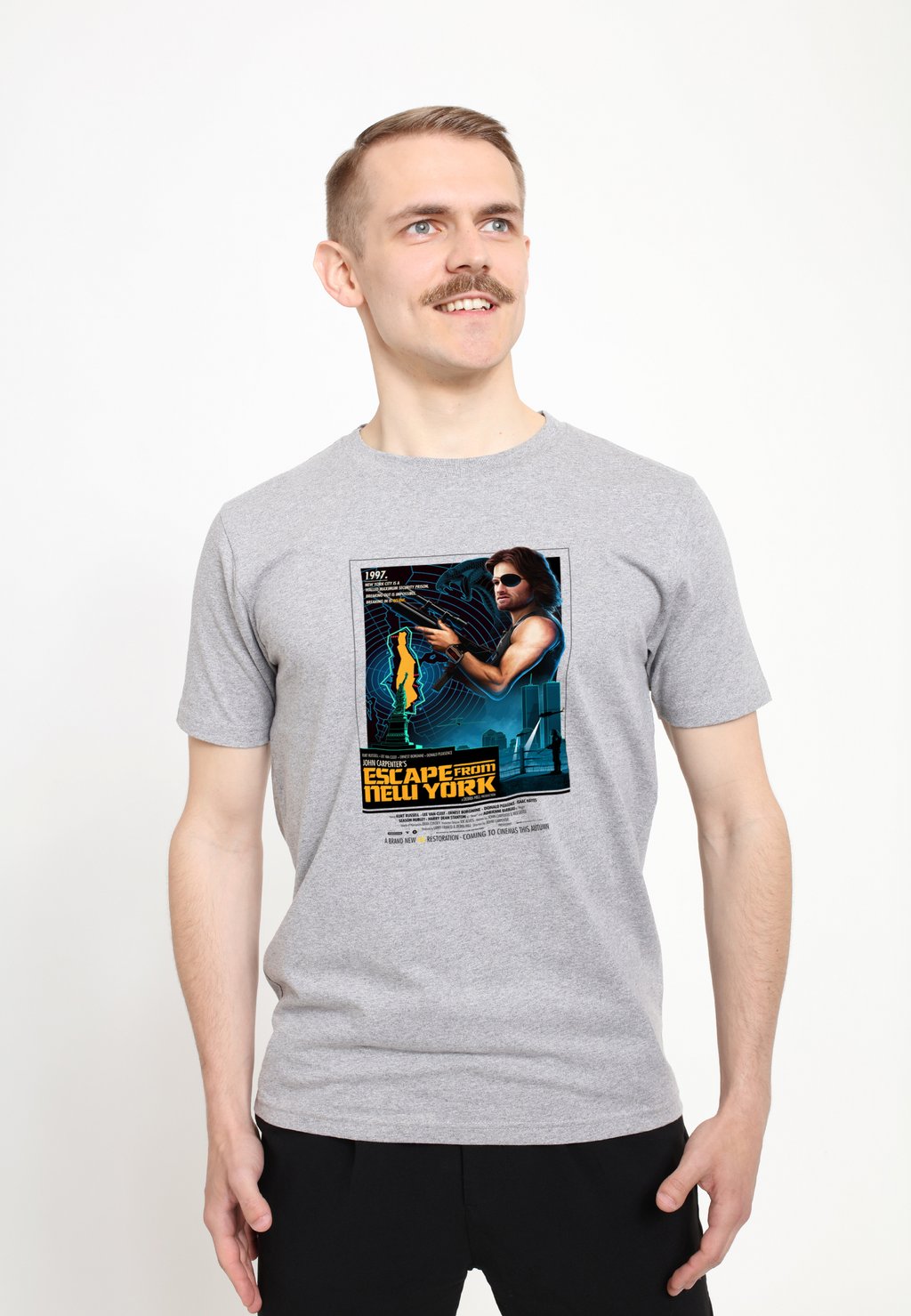 

Футболка с принтом ESCAPE FROM NEW YORK SNAKE BREAKING IN IS INSANE Henry Tiger, цвет Heather Grey