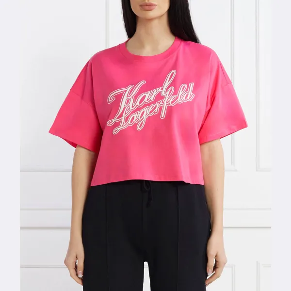 

Укороченная футболка Karl Lagerfeld, розовый