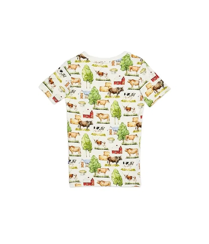 Пижама с принтом короткий рукав Print Short Sleeve Pajama Set Kickee Pants Kids, Sweet Pea Spring Floral — фото 2